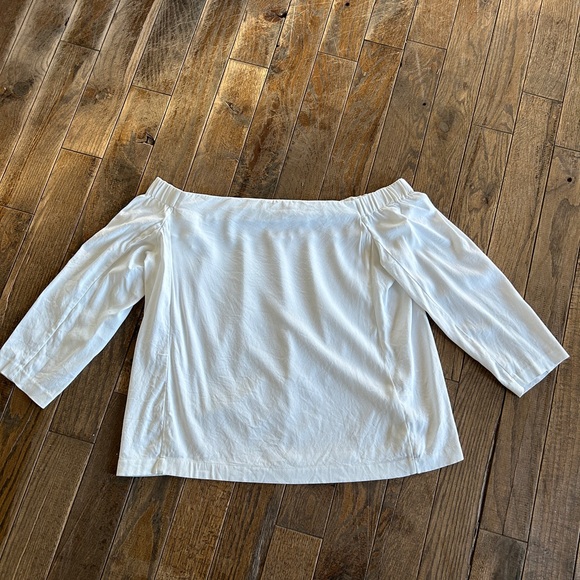 Club Monaco Yandel Off The Shoulder
Crepe Long Sleeve Blouse White Sz 12 - Picture 3 of 14